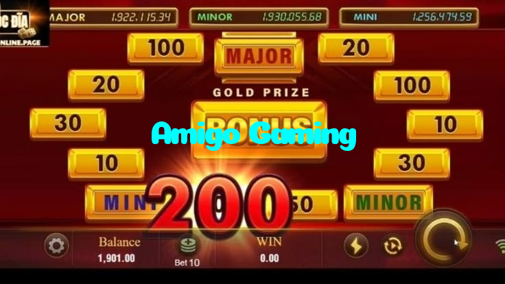 Amigo Gaming casino presented on mobile device in Pakistan with slots and live games
